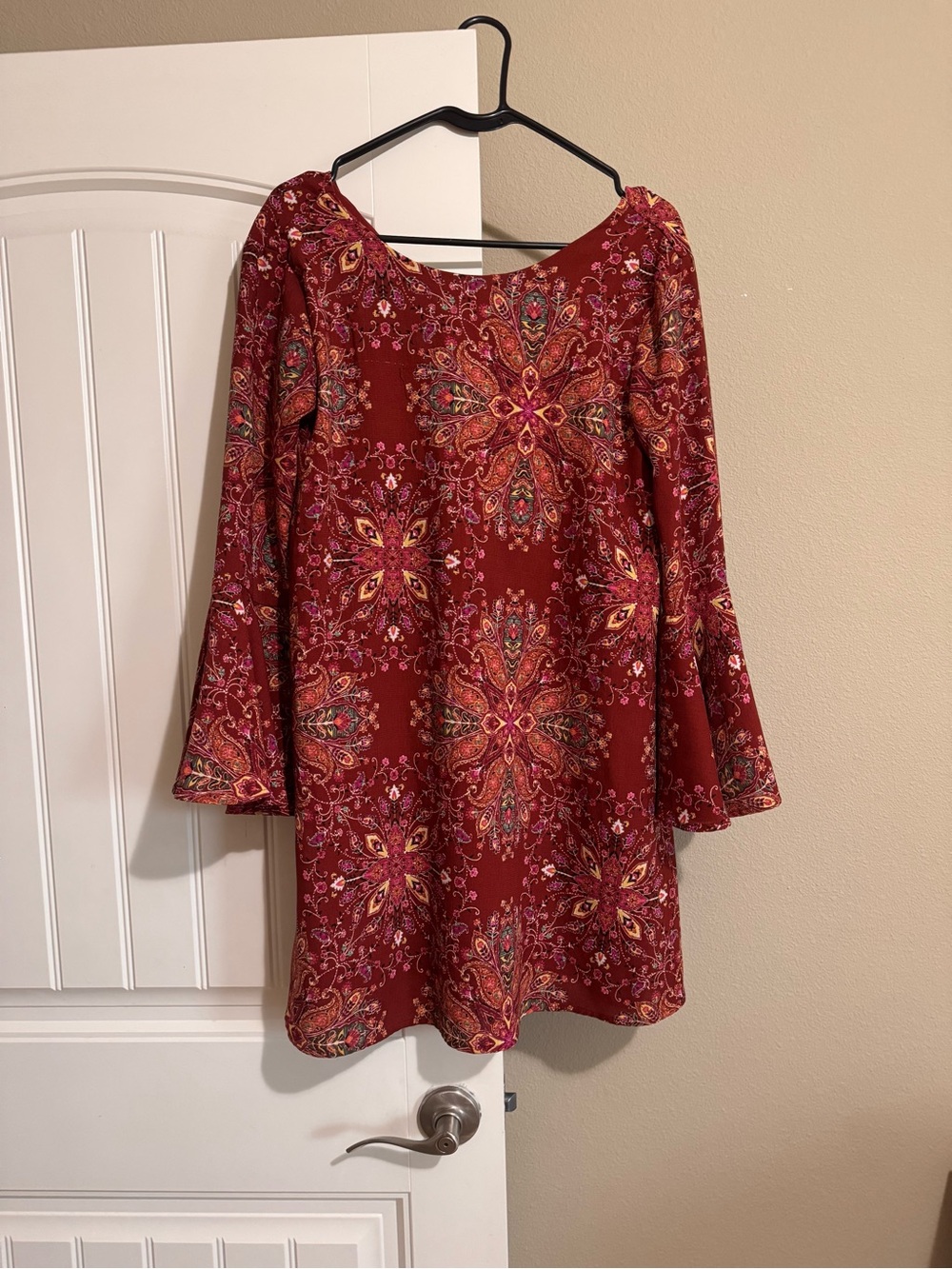 Altar'd State Burgundy Floral Medallion Swing Dress
